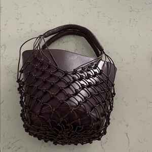 Stylish burgundy net bag